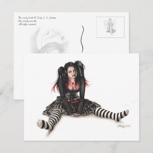 孤独な人形はがき ポストカード (正面/裏面)