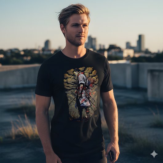 孤独な侍Tシャツ - 影の中の誇り トライブレンドTシャツ