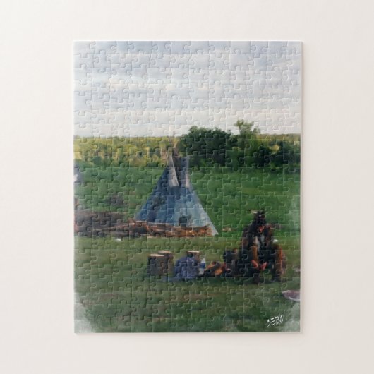 孤独な原産のアメリカインディアン ジグソーパズル (縦)