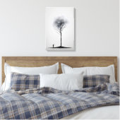 孤独な反射ミニマリスト白黒アート キャンバスプリント (インサイチュ (寝室))