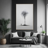 孤独な反射ミニマリスト白黒アート ポスター