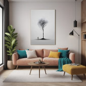 孤独な反射ミニマリスト白黒アート ポスター