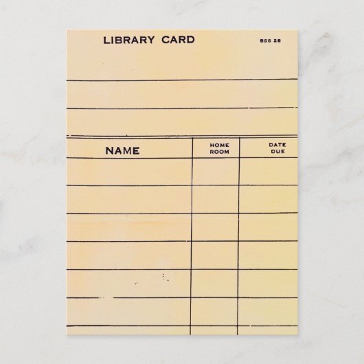 孤独な図書館カード ポストカード (正面)