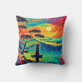 孤独な姿アットサンセット クッション (裏面)