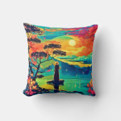 孤独な姿アットサンセット クッション (正面)