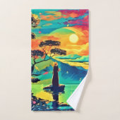 孤独な姿アットサンセット バスタオルセット (ハンドタオル)