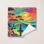 孤独な姿アットサンセット バスタオルセット (ウォッシュタオル)