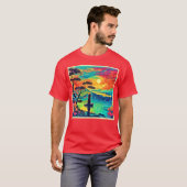孤独な姿アットサンセット Tシャツ (正面フル)