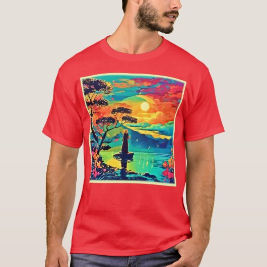 孤独な姿アットサンセット Tシャツ (正面)