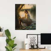 孤独な少女の超現実的な湖の出会い ポスター (ホームオフィス)