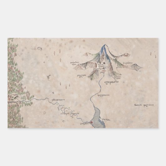 孤独な山のシンダリンの地図 長方形シール (正面)