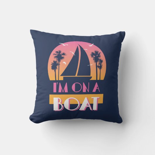 孤独な島-私はボートにあります クッション (正面)