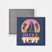 孤独な島 – 私はボートに乗っている マグネット (正面/裏面)