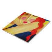 孤独な抽象芸術ポートレートの女性 タイル (側面)