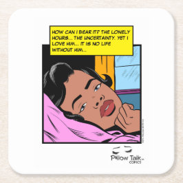 孤独な時間の反映 バレンタイン ロマンス スクエアペーパーコースター