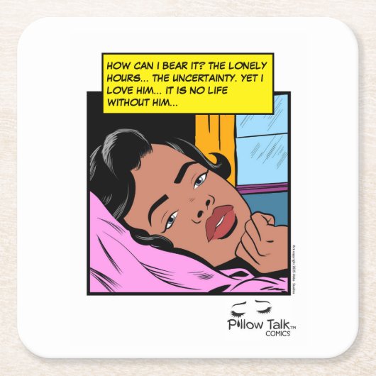 孤独な時間の愛の反映 バレンタイン ロマンス スクエアペーパーコースター (正面)