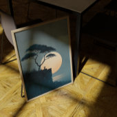 孤独な木の崖の禅壁アート – ミニマリストデコール ポスター