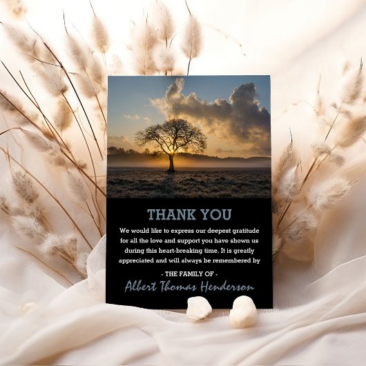 孤独な木の感謝 | 葬儀の写真 サンキューカード