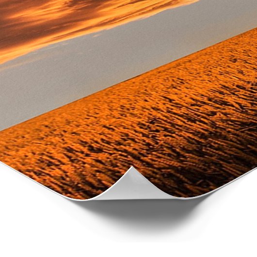 孤独な木の自然抽象芸術景観 ポスター (角)