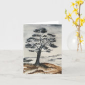 孤独な木 カード (黄色い花)