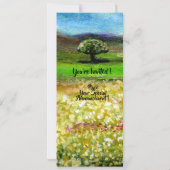 孤独な木、黄色のフィールド夏のパーティープログラム 招待状 (裏面)