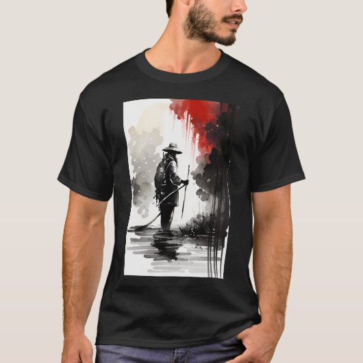 孤独な漁師 Tシャツ (正面)