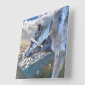 孤独な狼の自由 スクエア壁時計 (傾斜)