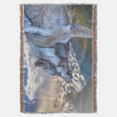 孤独な狼の自由 スローブランケット (正面縦)