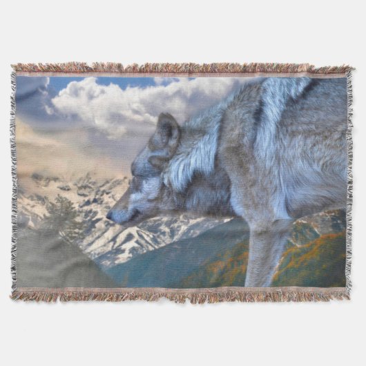 孤独な狼の自由 スローブランケット (正面)