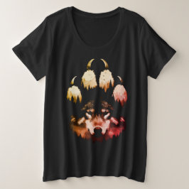 孤独な狼。野生の魂 プラスサイズTシャツ
