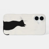 孤独な猫の反射 iPhone 16ケース (裏面横)