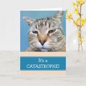 孤独な猫カスタムの恋しく思 カード (黄色い花)