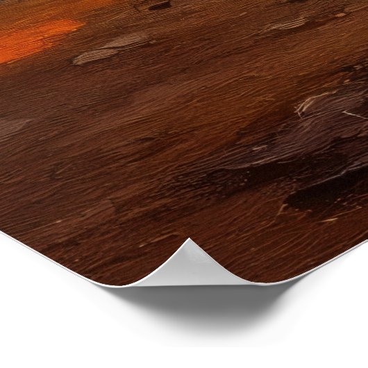 孤独な生き残りツリー – 威厳のある渓谷の風景 ポスター (角)