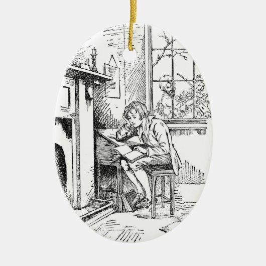 孤独な男の子 セラミックオーナメント (正面)