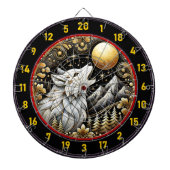 孤独な白いオオカミが野生の魂を体現 ダーツボード (正面)