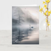 孤独な白鳥インミスト悔やみや弔慰 カード (黄色い花)