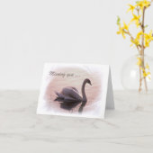 孤独な白鳥 カード (黄色い花)