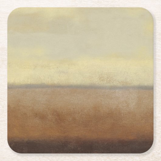 孤独な砂漠の風景バイノーマンワイアット スクエアペーパーコースター (正面)