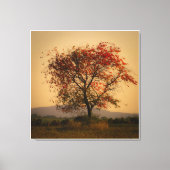 孤独な秋の木アットデュスク キャンバスプリント (正面)