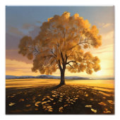 孤独な秋の木：静けさのTouch フォトプリント (正面)