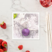 孤独な紫のクリスマスボール スタンダードカクテルナプキン (インサイチュ)