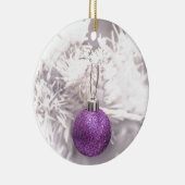孤独な紫色のクリスマスの球 セラミックオーナメント (右)