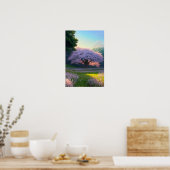 孤独な美しいのさくらんぼ花 ポスター (キッチン)