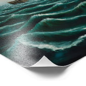 孤独な船 激動の海 海洋風景 フォトプリント (角)