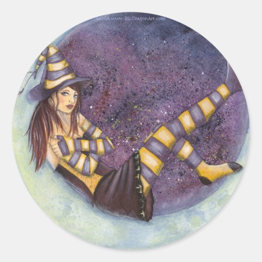 孤独な衛星ステッカー ラウンドシール (正面)