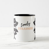 孤独な見知らぬ人の2トーンのコーヒーマグ ツートーンマグカップ (中央)