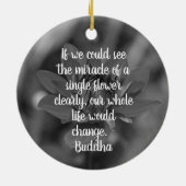 孤独な赤いダリアフラワーウィズリーやる気を起こさせる セラミックオーナメント (裏面)