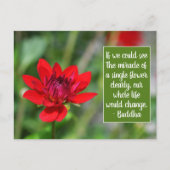 孤独な赤いダリアフラワーウィズリーやる気を起こさせる ポストカード (正面)