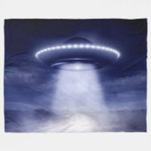 孤独な道の上のUFO フリースブランケット (正面(横))