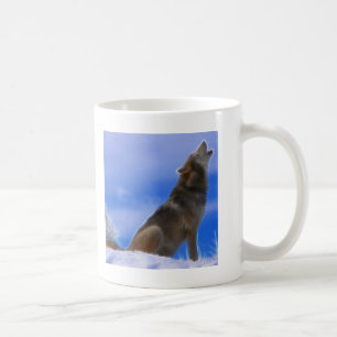 孤独な遠ぼえの絶滅寸前のオオカミ コーヒーマグカップ